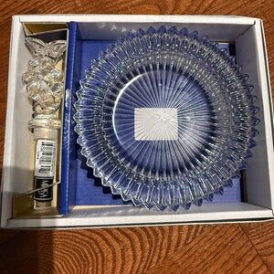 VINTAGE NEW Mikasa Crystal Clear Glass Plate Set